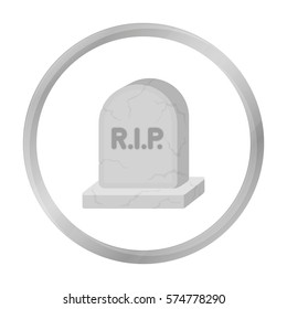 Headstone icon in monochrome style isolated on white background. Black and white magic symbol stock vector illustration.