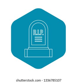 Headstone icon. Outline illustration of headstone vector icon for web