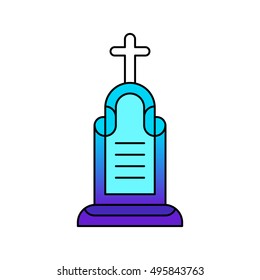 headstone lined icon. RIP
