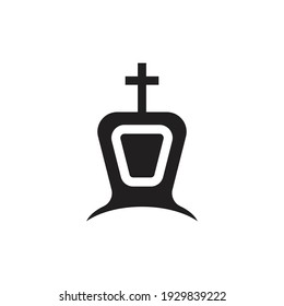 Headstone logo icon illustration design