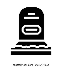 headstone on grave glyph icon vector. headstone on grave sign. isolated contour symbol black illustration