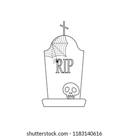Headstone and skull