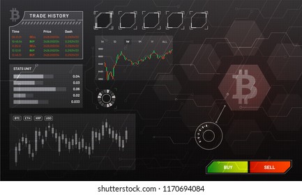 Presentación inicial de una plataforma de intercambio de bitcoin, concepto de plataforma de intercambio de criptodivisa. 