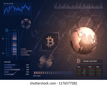 Presentación inicial de una plataforma de intercambio de bitcoin, concepto de plataforma de intercambio de criptodivisa. 