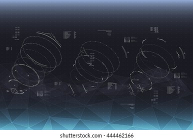 Head-up display elements for the starship interface. Futuristic user interface. HUD elements for web and app interfaces. Sci Fi Navigation and radar Virtual graphic UI