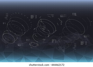 Head-up display elements for the starship interface. Futuristic user interface. HUD elements for web and app interfaces. Sci Fi Navigation and radar Virtual graphic UI