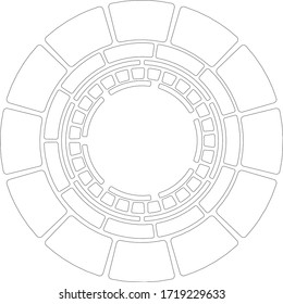 Head-up display (HUD) screen central rotating graphic element