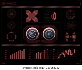 Head-up display template. Future HUD.