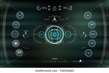 Head-up future display. Abstract HUD. Futuristic Sci Fi Modern Game User interface Set. 