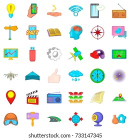 Headway icons set. Cartoon style of 36 headway vector icons for web isolated on white background