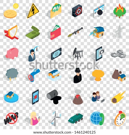 Headway icons set. Isometric style of 36 headway vector icons for web for any design
