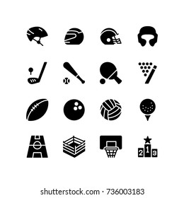 Headwear, bat, ball and playground - Miscellaneous icons