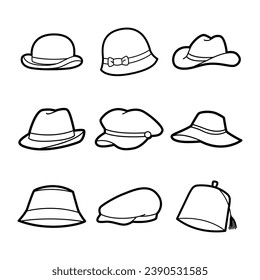 Headwear Icon Set Perfect for your web icon needs