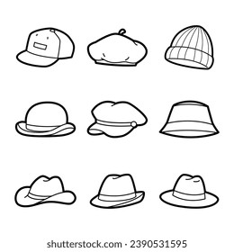 Headwear Icon Set Perfect for your web icon needs