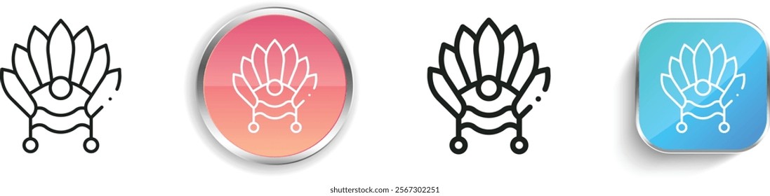 Headwear icon. Thin Linear, Regular and Button Style Design Isolated On White Background