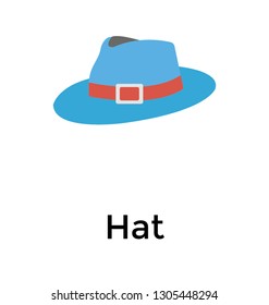 Headwear top hat flat icon 