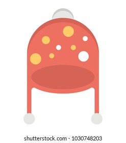
Headwear, winter woolen hat flat icon
