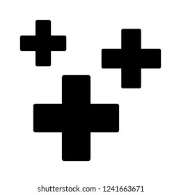 Heal, healing or regeneration symbol with crosses flat vector icon for games and apps