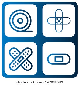heal icon set. Collection of Medical tape, Band aid, Plaster icons