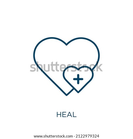 heal icon. Thin linear heal outline icon isolated on white background. Line vector heal sign, symbol for web and mobile
