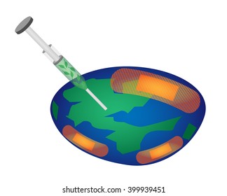 Heal the pain world vector illustration