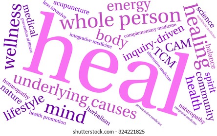 Heal Word Cloud On a White Background. 