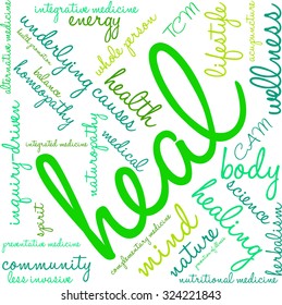 Heal Word Cloud On a White Background. 