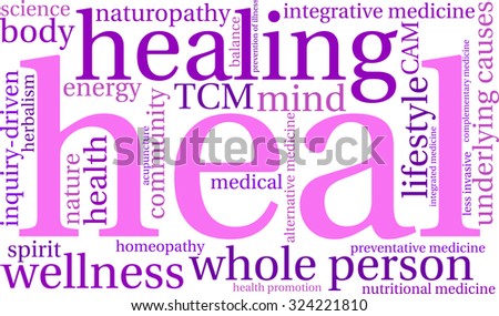 Heal Word Cloud On a White Background. 