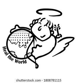Heal the world icon. Template isolated on white background. 2D simple flat Style graphic design. Can be used for any purposes. Vector EPS10 