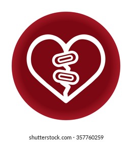 Healed broken heart icon. Vector illustration eps 10.