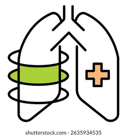 Icono de Vector de pulmones curados que representa la restauración de la salud
