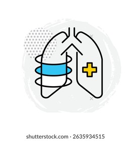 Ícone De Vetor Pulmões Curados Ilustrando O Bem-Estar Pulmonar