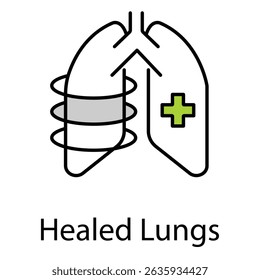 Ícone Vetor Pulmões Curados Representando Recuperação Respiratória