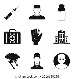 Healer icons set. Simple set of 9 healer vector icons for web isolated on white background