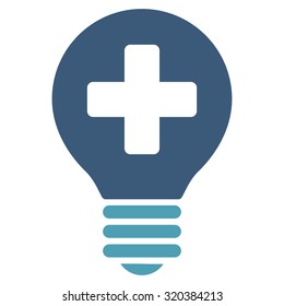 Healh Care Bulb vector icon. Style is bicolor flat symbol, cyan and blue colors, rounded angles, white background.