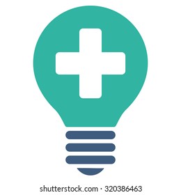 Healh Care Bulb vector icon. Style is bicolor flat symbol, cobalt and cyan colors, rounded angles, white background.