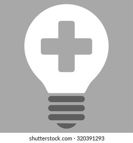 Healh Care Bulb vector icon. Style is bicolor flat symbol, dark gray and white colors, rounded angles, silver background.
