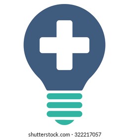 Healh Care Bulb vector icon. Style is bicolor flat symbol, cobalt and cyan colors, rounded angles, white background.