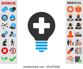 Healh Care Bulb vector icon. Style is bicolor flat symbol, blue and gray colors, rounded angles, white background.