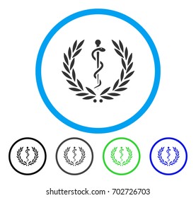 Healh Care Emblem rounded icon. Vector illustration style is a flat iconic symbol inside a circle, black, grey, blue, green versions. Designed for web and software interfaces.