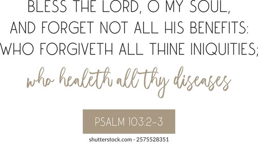 Healing Bible Verse art, Christian biblical poster, vector illustration