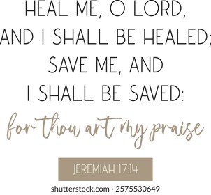 Healing Bible Verse art, Christian biblical poster, vector illustration