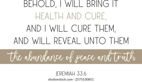 Healing Bible Verse art, Christian biblical poster, vector illustration