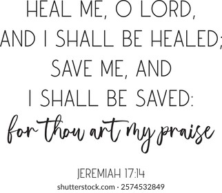 Healing Bible Verse, Christian biblical poster, vector illustration