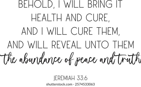 Healing Bible Verse, Christian biblical poster, vector illustration