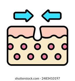 Healing cream line icon. Cleansing, UVB, AHA, BHA, acid, exfoliating, moisturizing, rejuvenating, blackheads, pimples, sebum, pores, regimen, epilator, ultrasonic cleaning, cream, sun cold protection