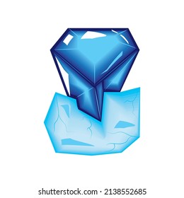 healing crystal gemstone icon flat