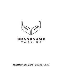 healing hand logo cartoon icon design template black modern isolated vector illustration