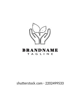 healing hand logo icon design template black modern isolated vector illustration