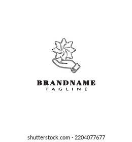 healing hand logo icon design template black modern isolated vector illustration